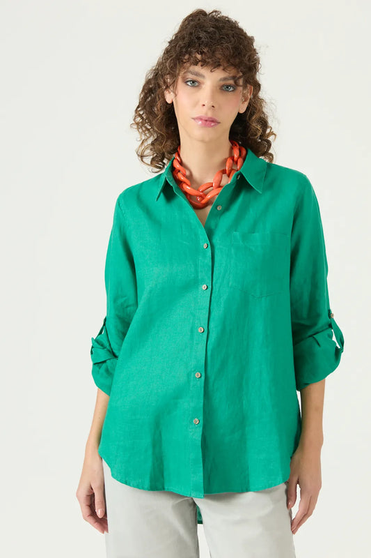 Blusa Mujer Lino Verde