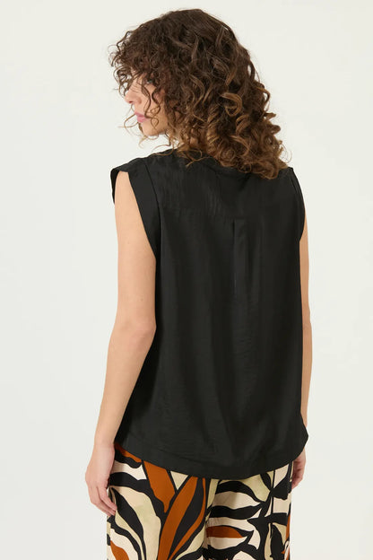 Blusa Mujer Sin Manga Escote V
