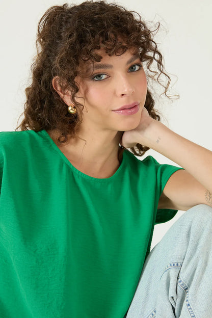 Blusa  Mujer Sin Manga Nudo Verde