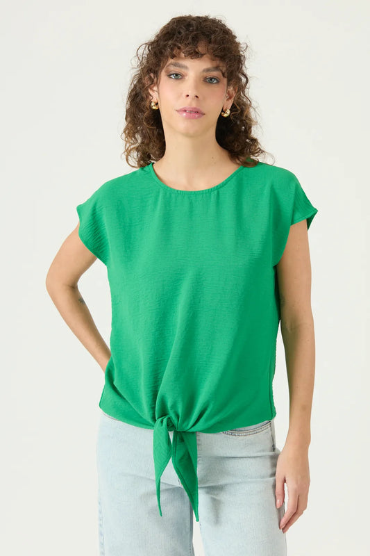Blusa  Mujer Sin Manga Nudo Verde