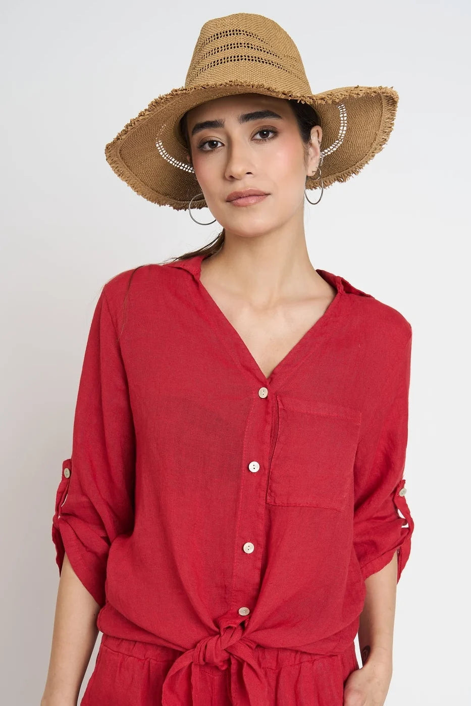 Blusa Mujer Priscila Lino Rojo