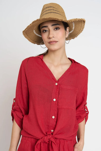 Blusa Mujer Priscila Lino Rojo