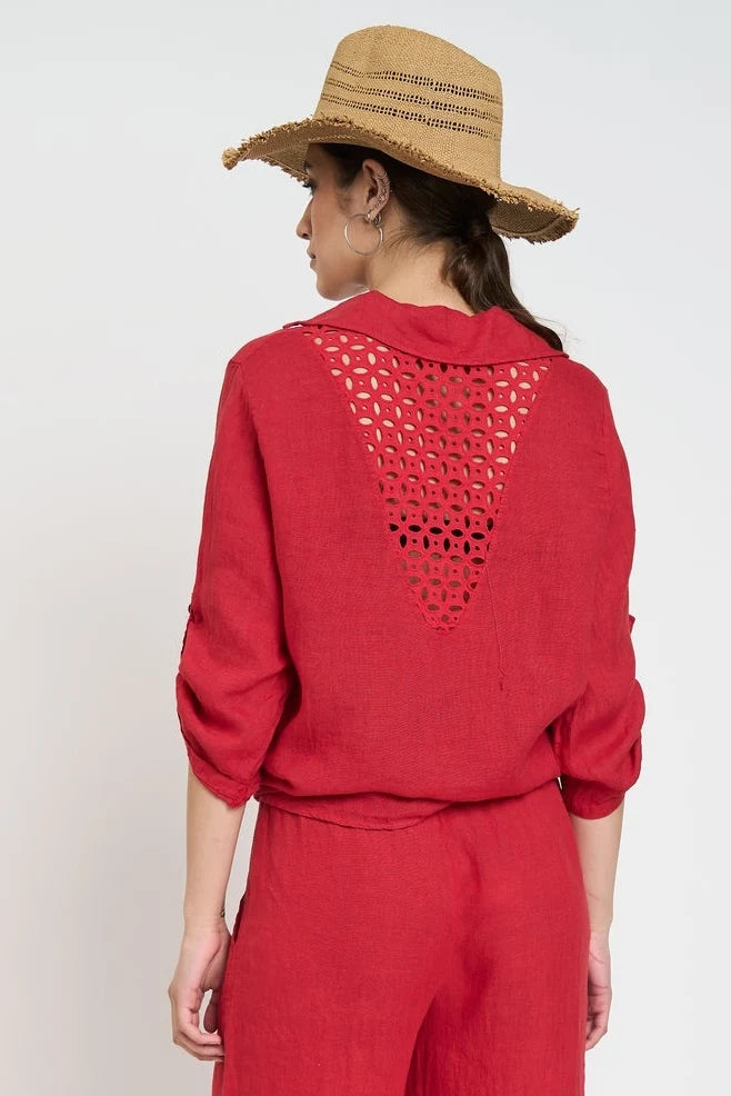 Blusa Mujer Priscila Lino Rojo