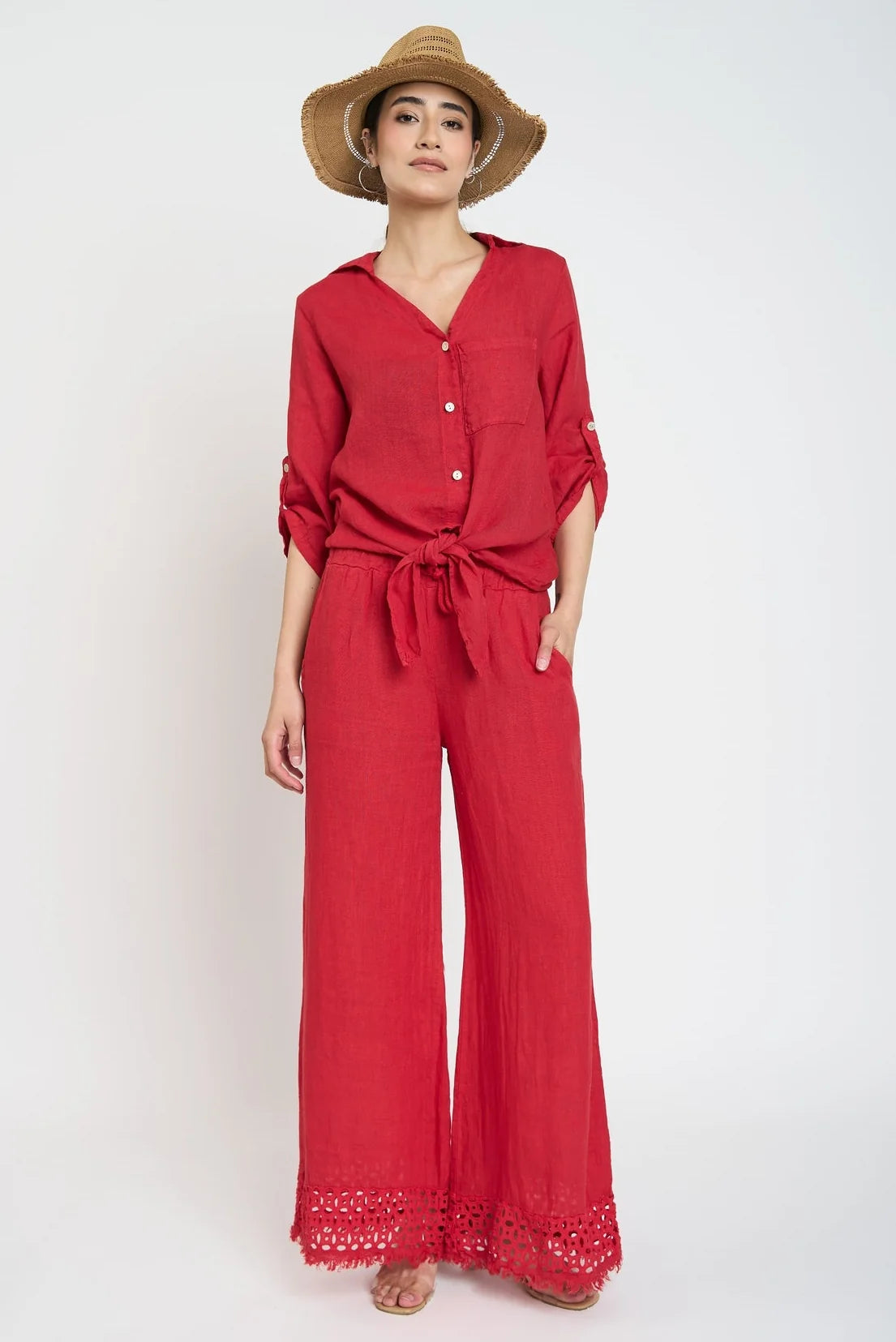 Blusa Mujer Priscila Lino Rojo