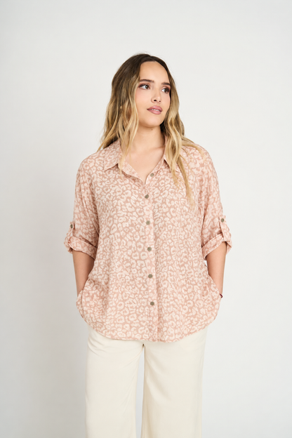 Blusa Silvia Manga Larga Mujer Rosa