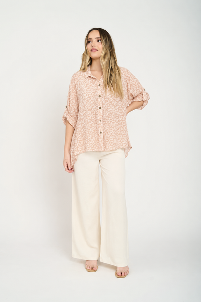 Blusa Silvia Manga Larga Mujer Rosa