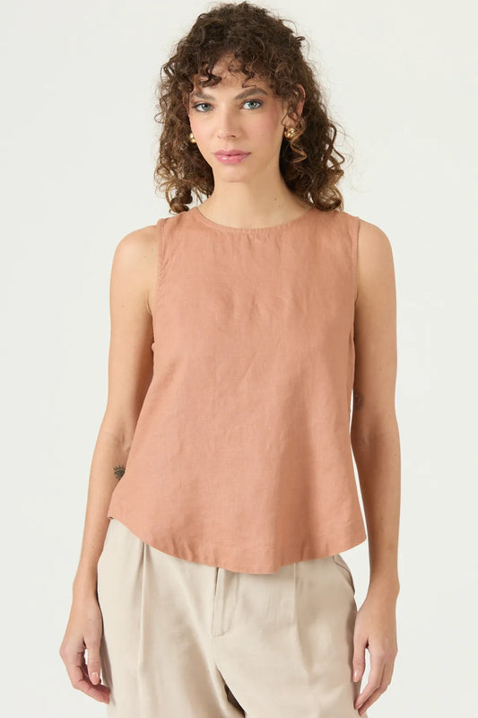 Blusa Mujer Sin Mangas Cafe