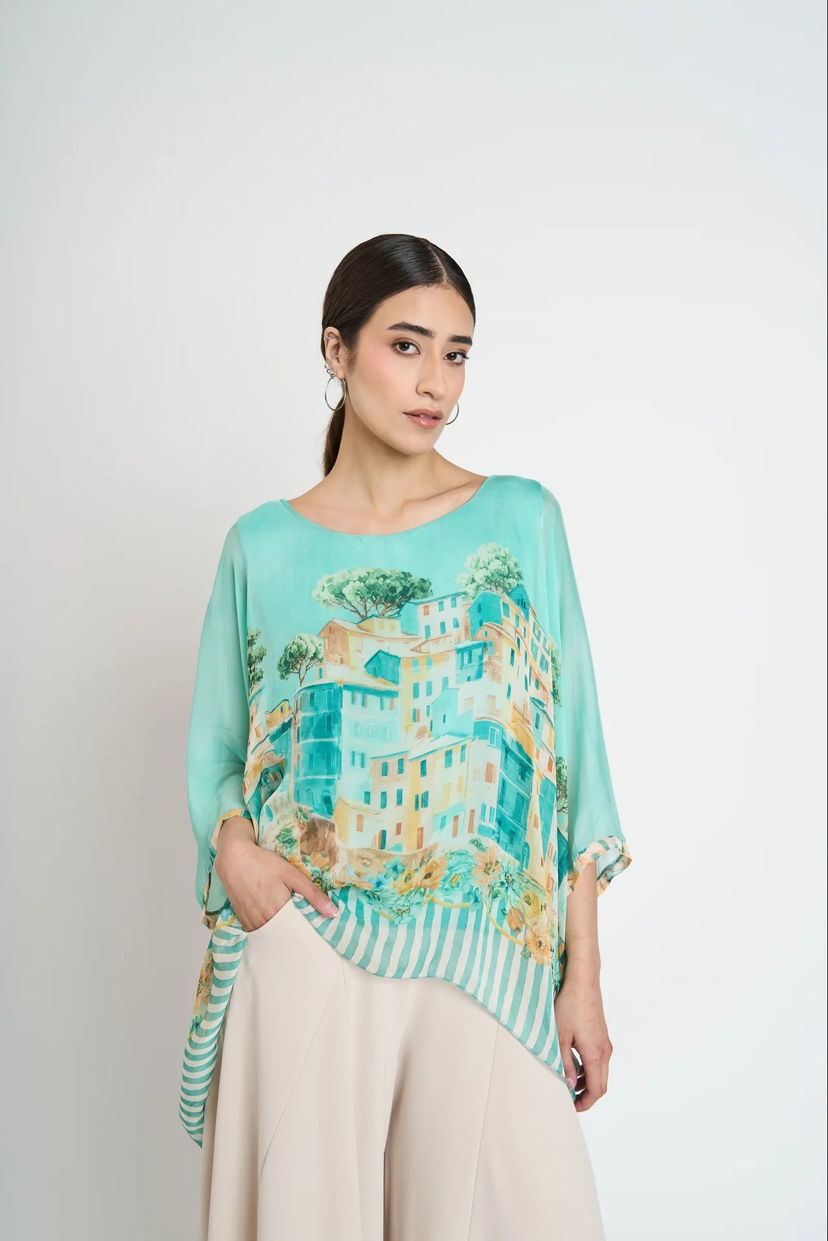 Bluson Cuello Redondo Mujer Turqueza
