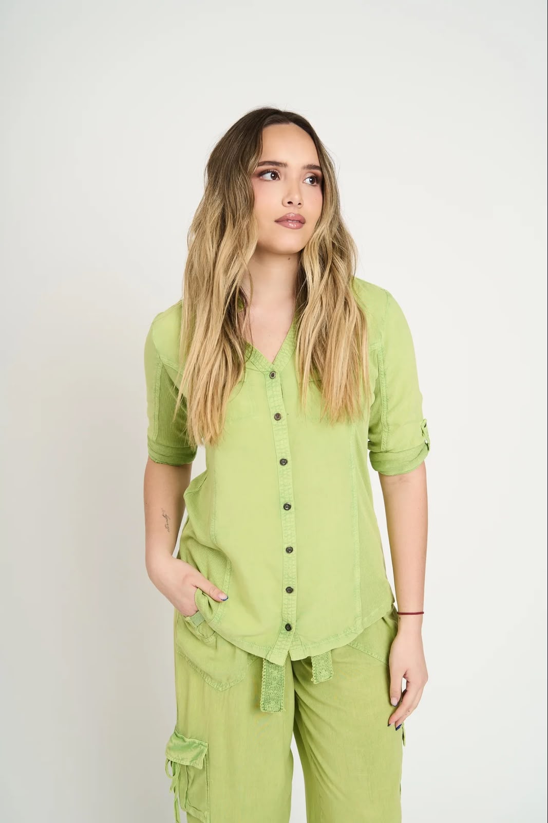 Blusa Manga Corta Serena Mujer Verde