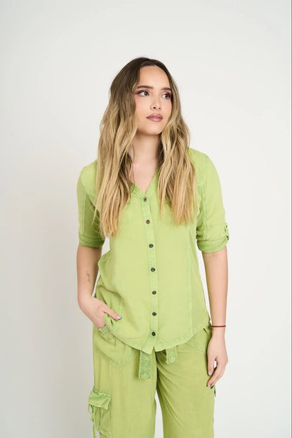 Blusa Manga Corta Serena Mujer Verde