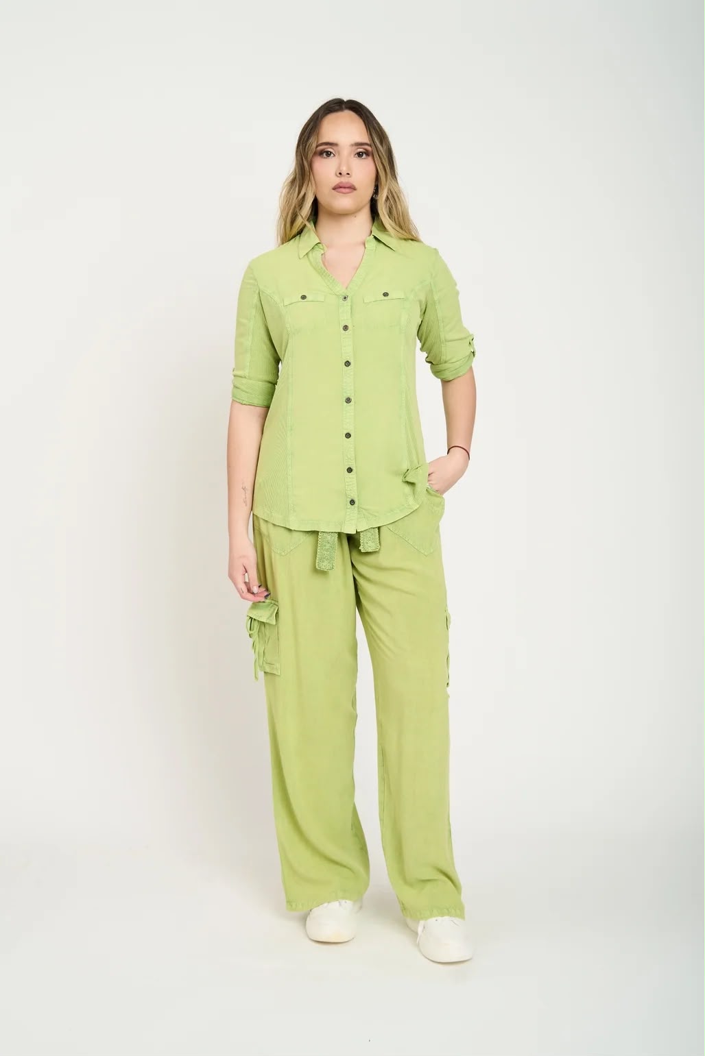 Blusa Manga Corta Serena Mujer Verde