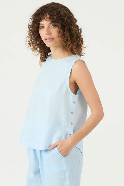 Blusa Mujer Sin Mangas Celeste