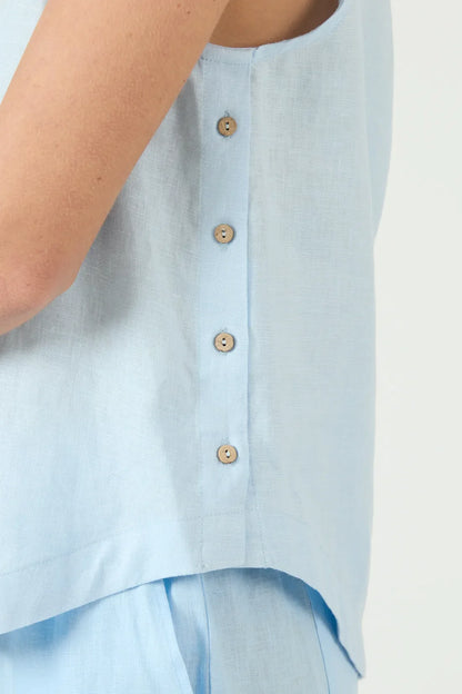 Blusa Mujer Sin Mangas Celeste
