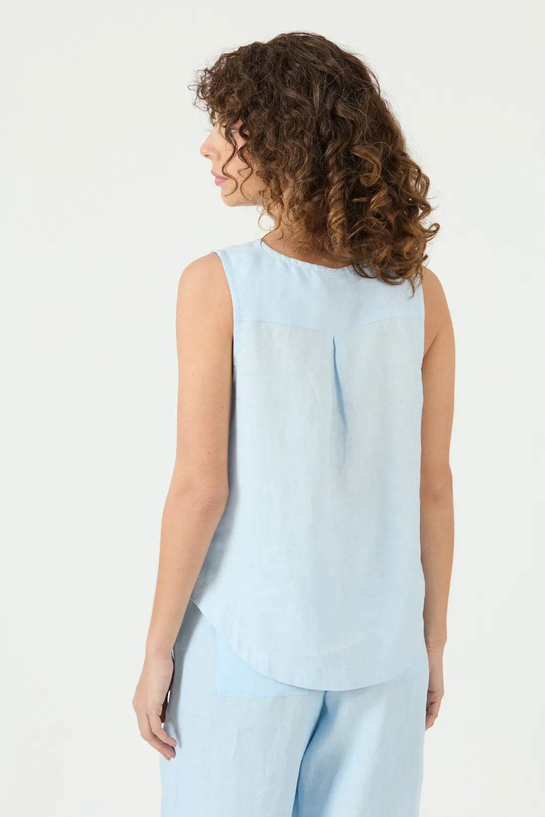 Blusa Mujer Sin Mangas Celeste