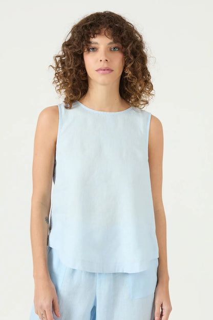 Blusa Mujer Sin Mangas Celeste