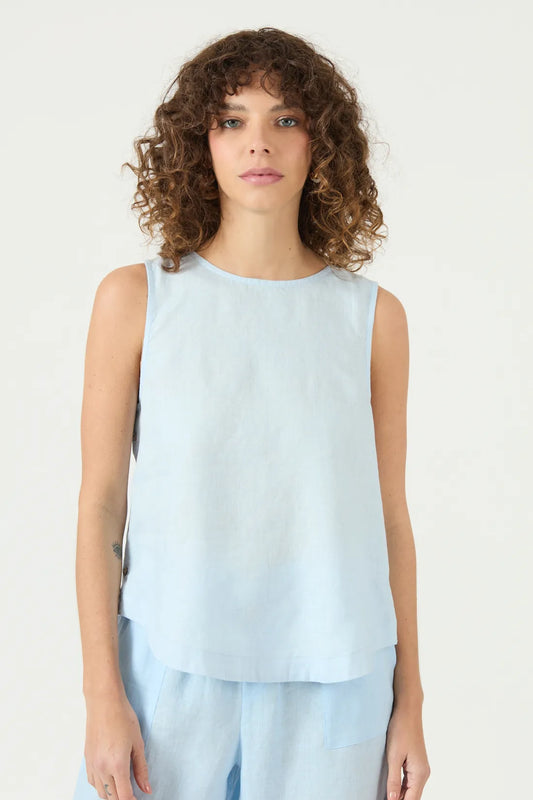 Blusa Mujer Sin Mangas Celeste