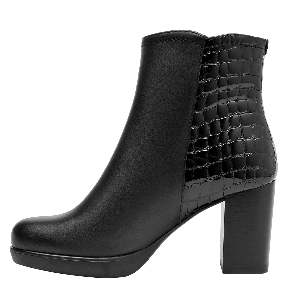 Botín Mujer Cuero Largo Black