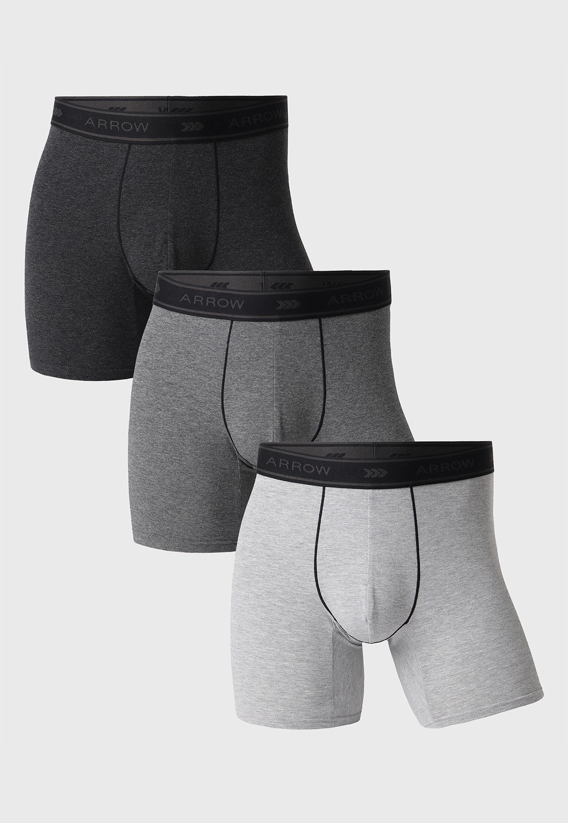 Tripack Bóxer Hombre Liso Gris BOT3004SU