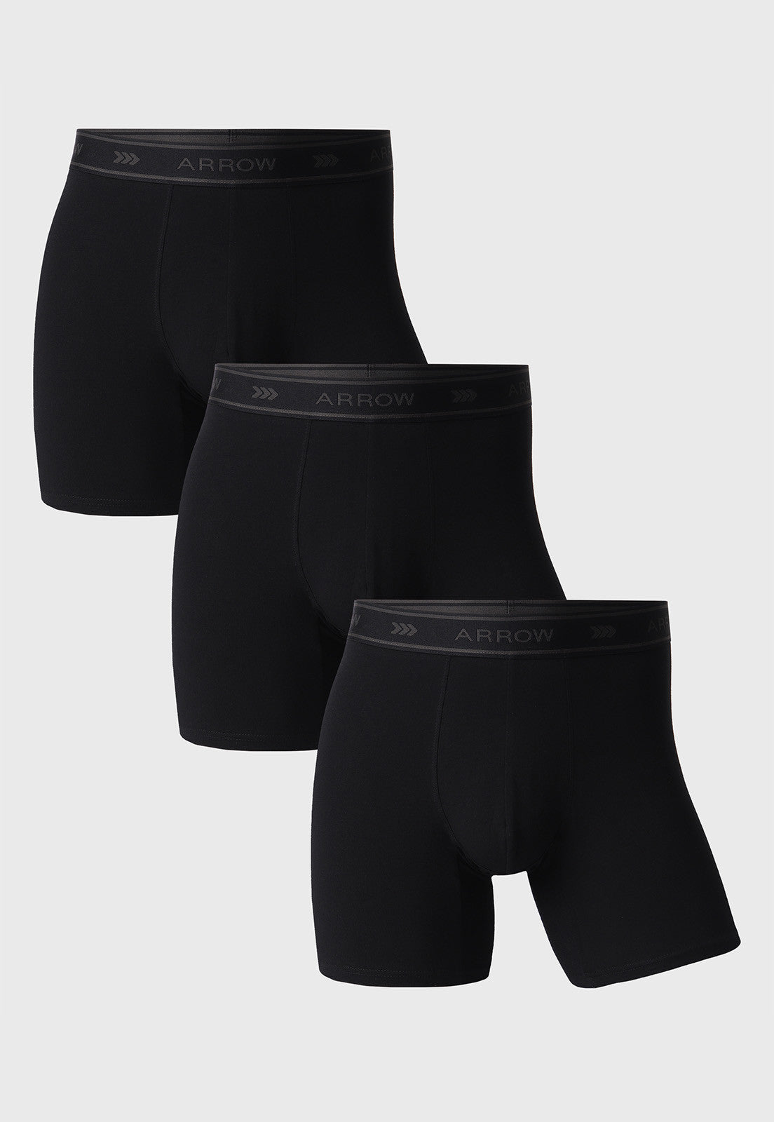 Tripack Bóxer Hombre Liso Negro BOT3001SU