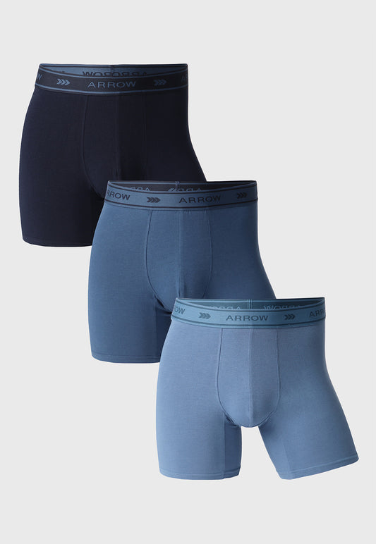 Tripack Bóxer Hombre Liso Azul BOT3003SU