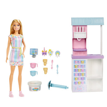 Barbie Set Heladería con Muñeca Rubia Playset