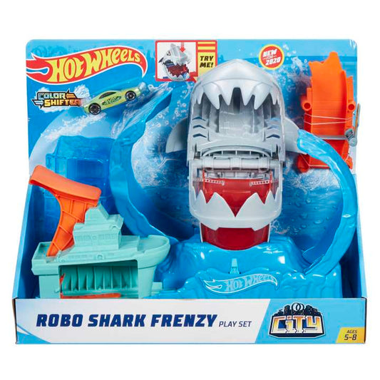 City pista de juguete robo tiburón