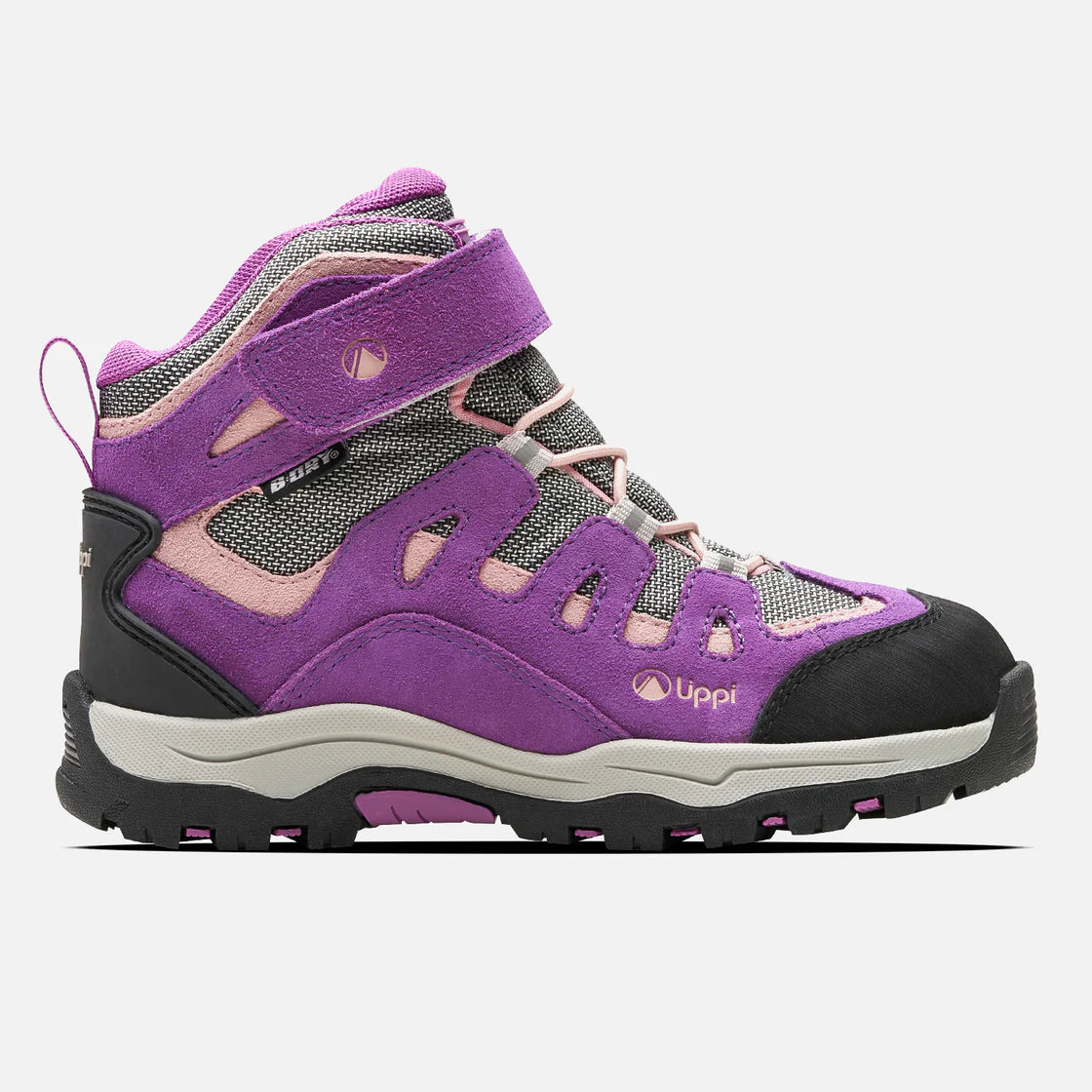 Botín Niña Puelo CS HI Velcro Morado Gris Claro Lippi