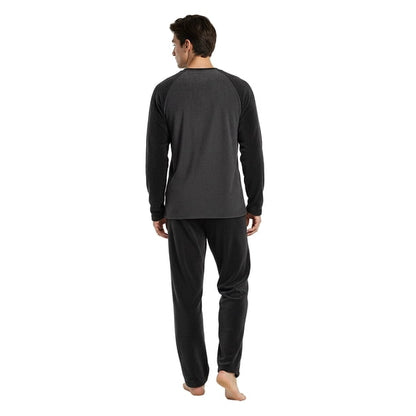 Pijama Hombre Micropolar Invierno C2 Negro