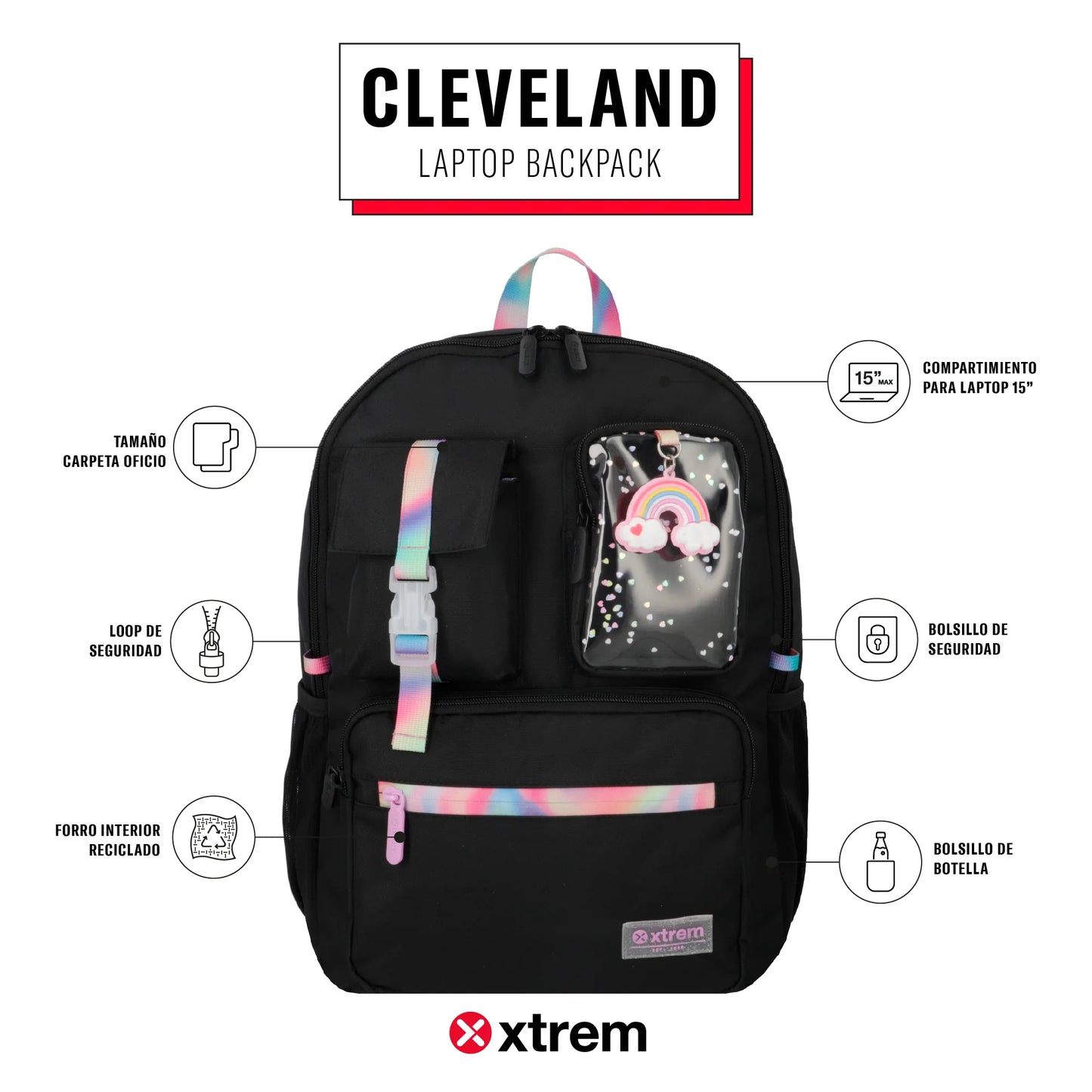 Mochila para notebook 15" Cleveland negra