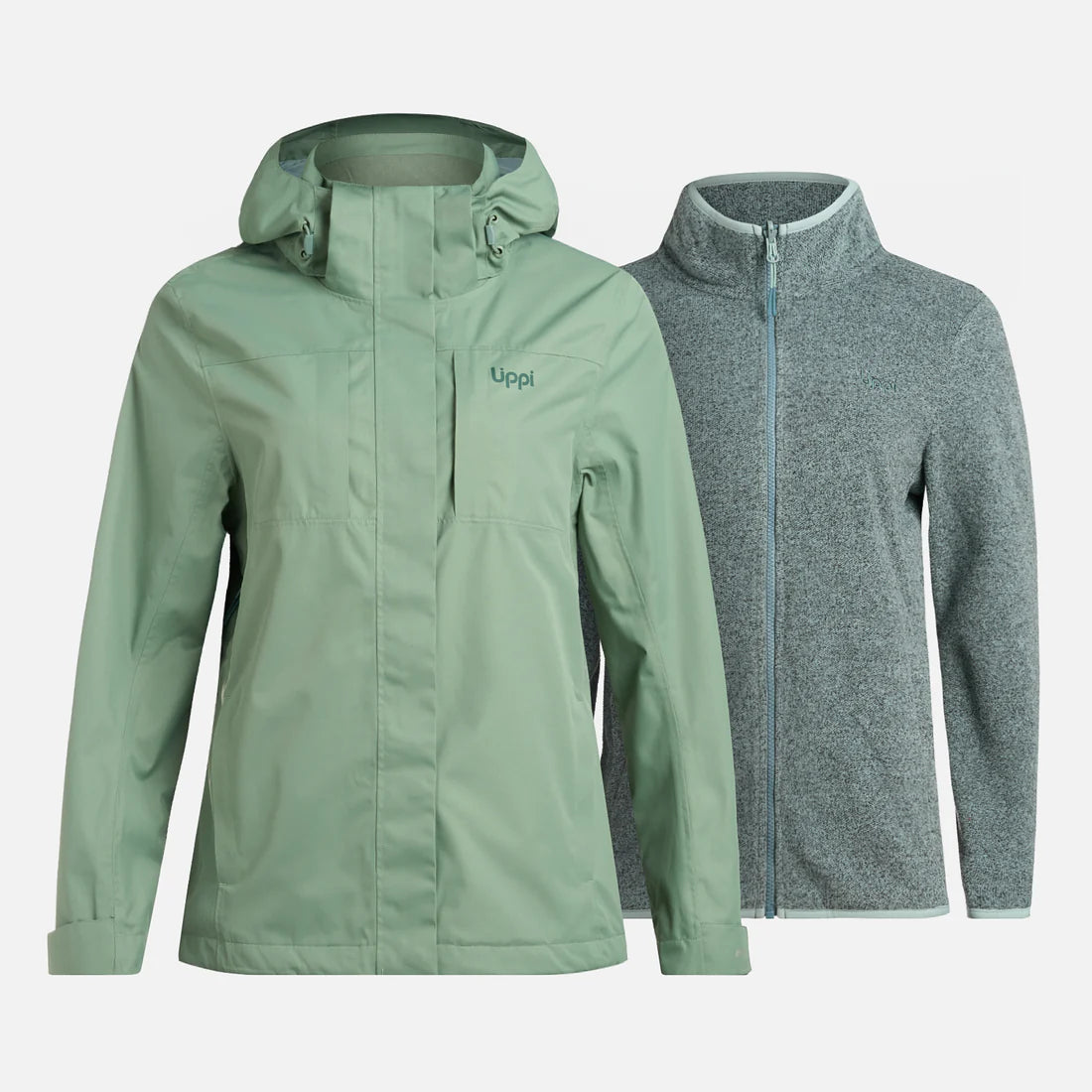 Chaqueta Mujer Tres Cruces Fusion-3 Hoody Jacket Jade Oscuro