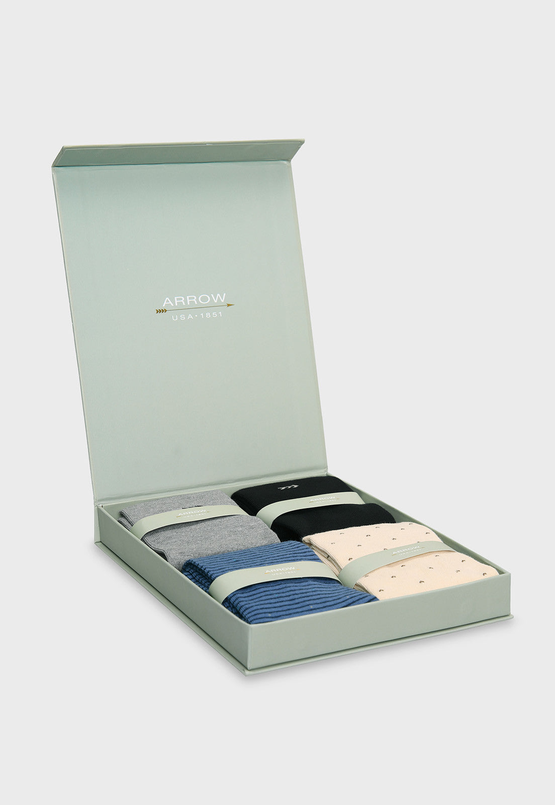 Caja Hombre Calcetines 4 Unidades Casual Rayas Azul