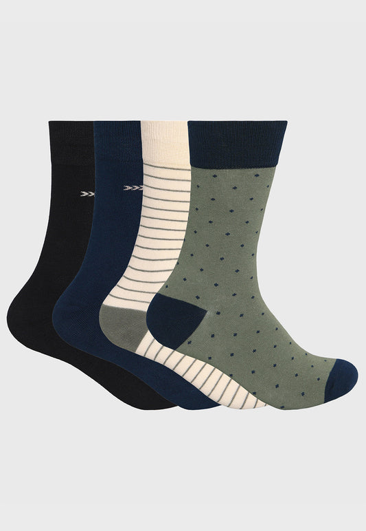 Caja Hombre Calcetines 4 Unidades Casual Puntos Verde