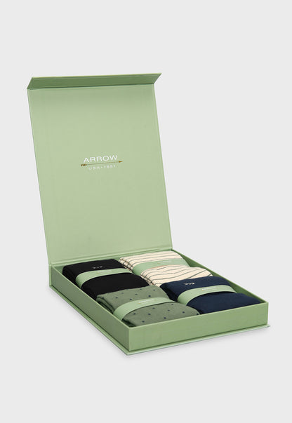 Caja Hombre Calcetines 4 Unidades Casual Puntos Verde