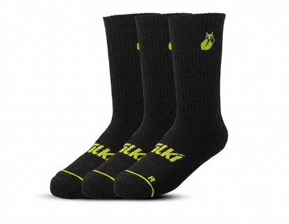 Tripack Calcetines  Negro/Amarillo 34-38