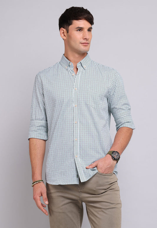 Camisa Hombre Cuadros Verde