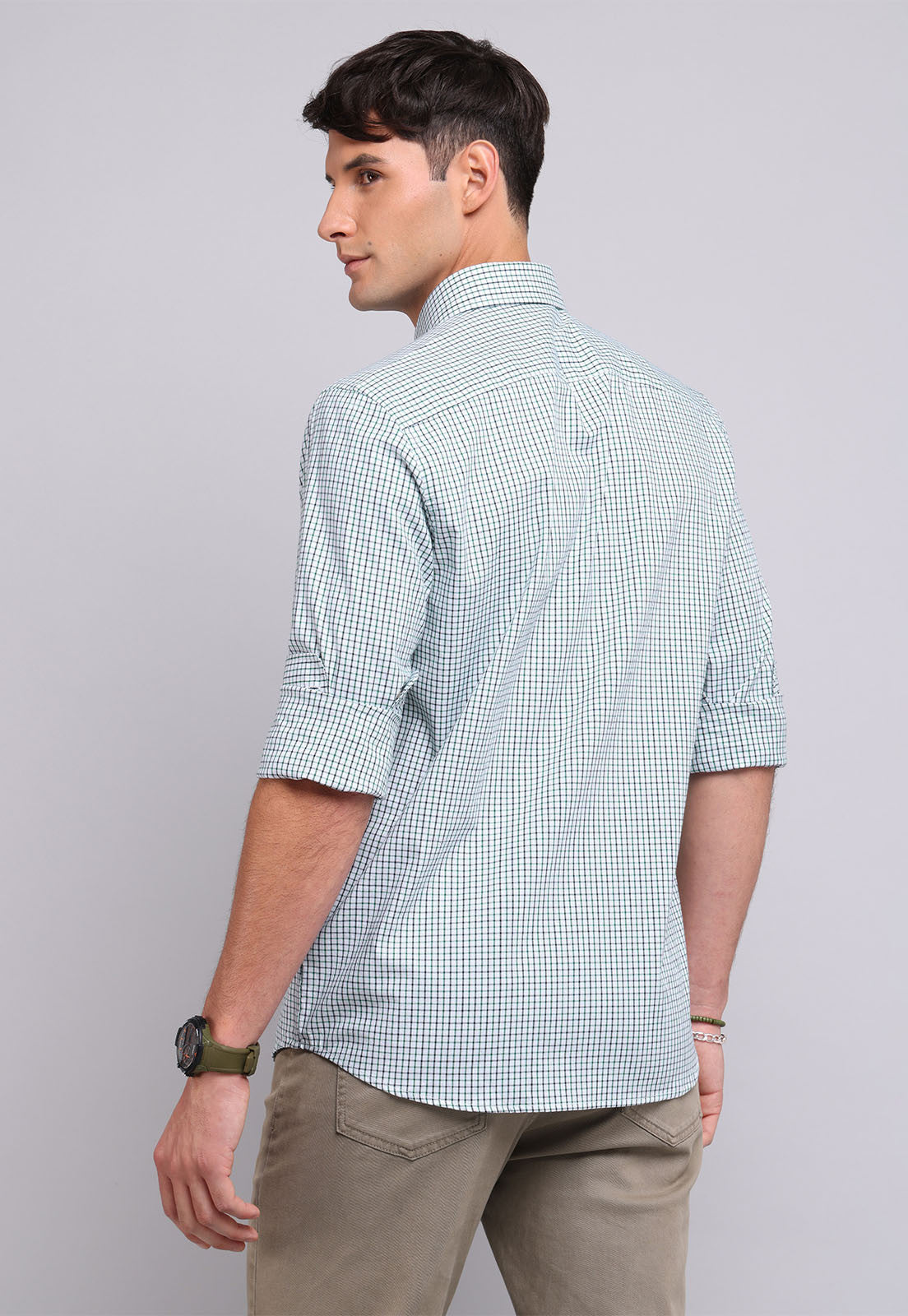 Camisa Hombre Cuadros Verde