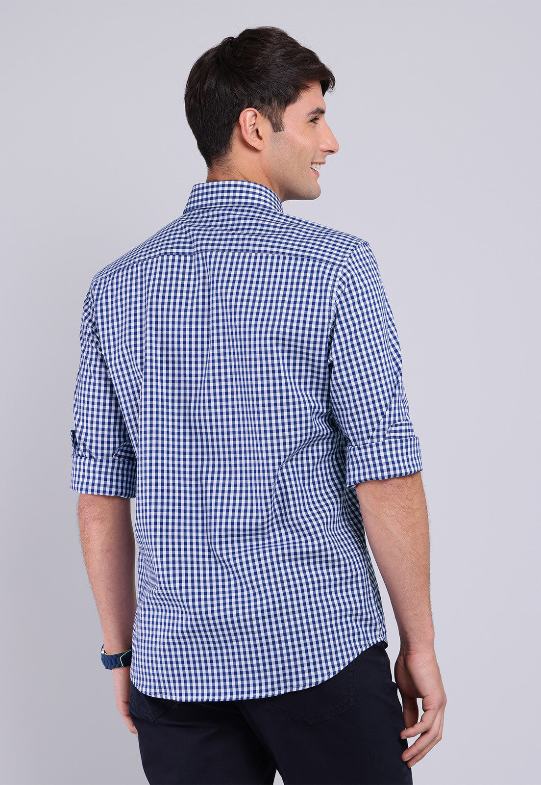 Camisa Hombre Cuadros Azul