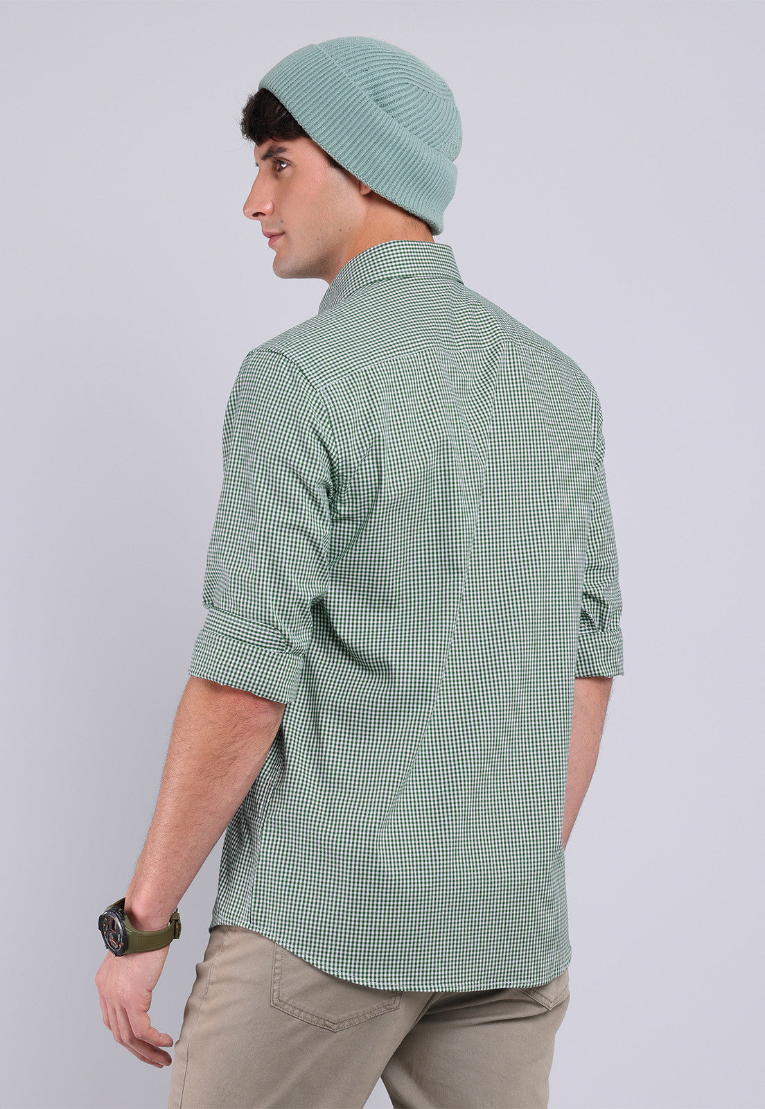 Camisa Hombre Cuadros Verde