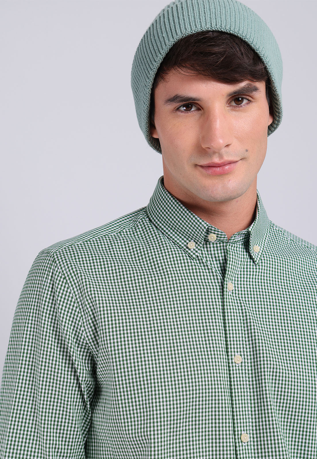 Camisa Hombre Cuadros Verde