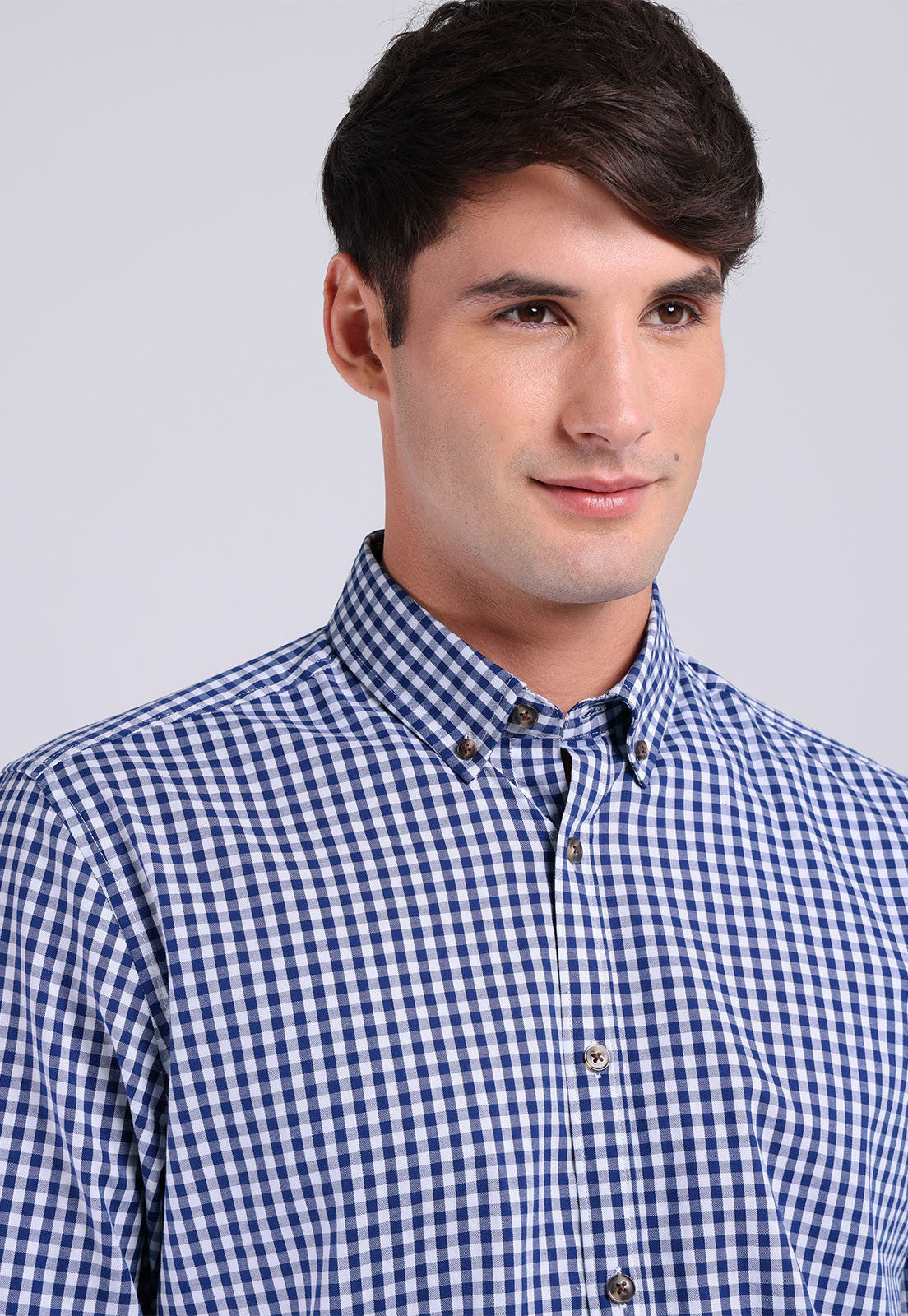 Camisa Hombre Cuadros Azul