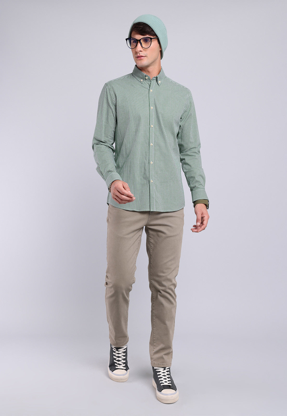 Camisa Hombre Cuadros Verde