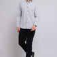 Camisa Hombre Cuadros Gris