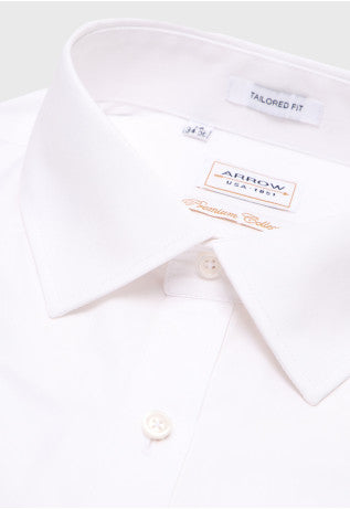Camisa Cuello Italiano Puño Simple Blanco