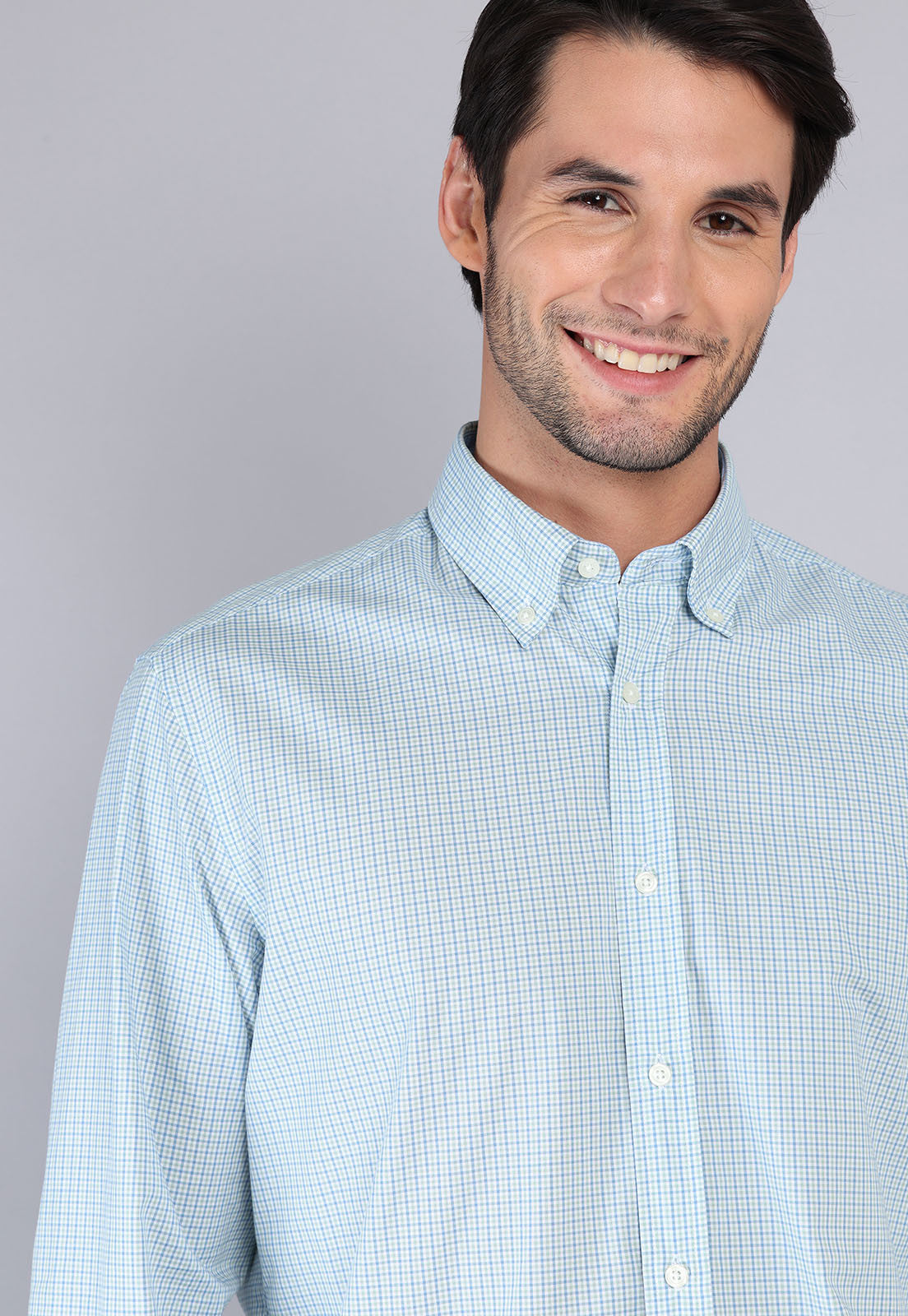 camisa-hombre-diseño-cuadros-verde-claro
