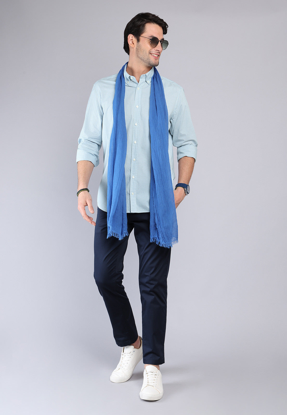 camisa-hombre-diseño-cuadros-verde-claro