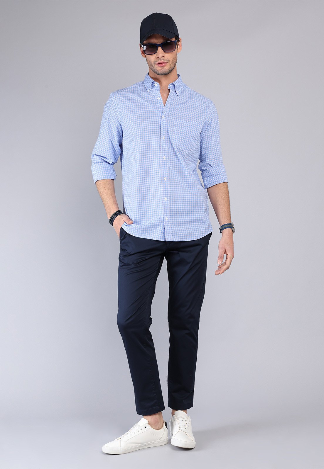 camisa-hombre-diseño-cuadros-arrow-azul-