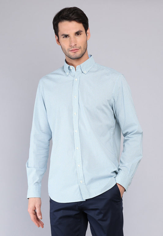 camisa-hombre-diseño-cuadros-verde-claro