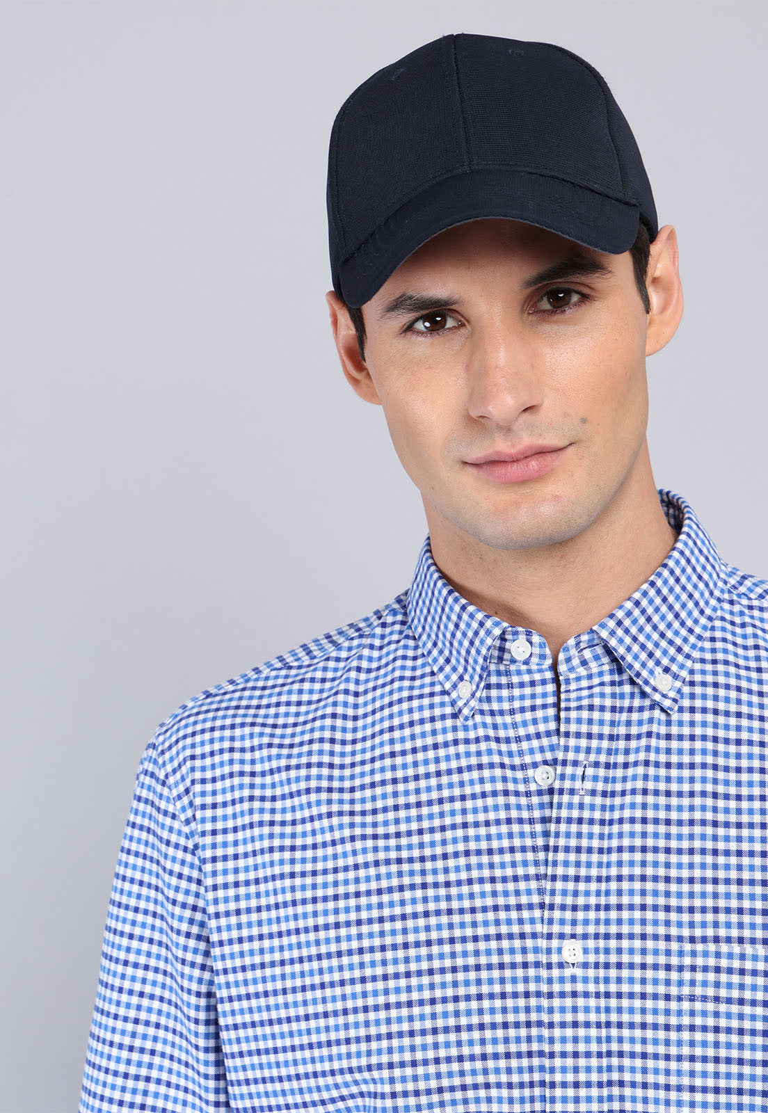 camisa-hombre-diseño-cuadros-spandex-azul-oscuro-