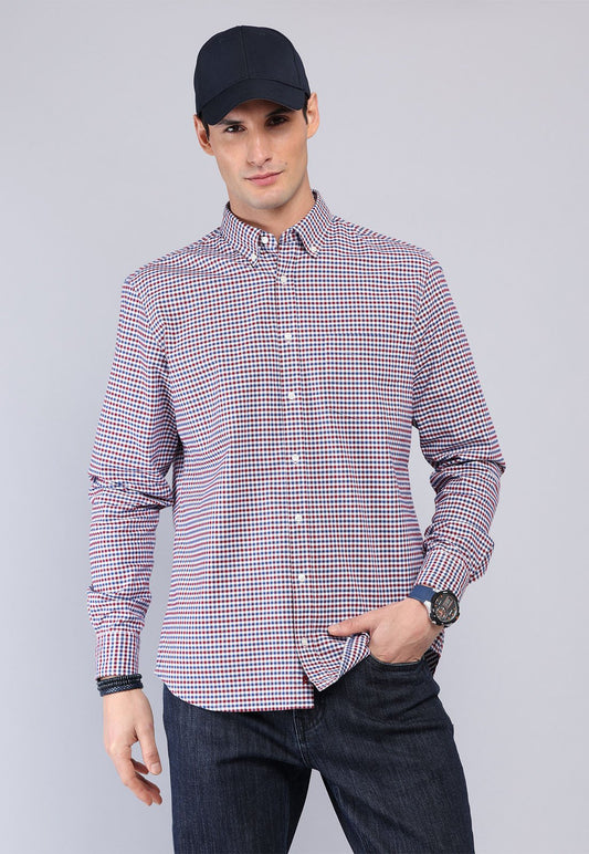 camisa-hombre-diseño-cuadros-spandex-rojo