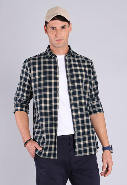 Camisa Hombre Escocesa Azul